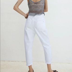 Zara White Paperbag Jeans